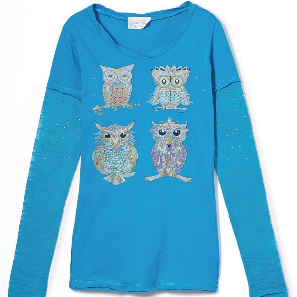 Long Sleeve T shirt - Owls
